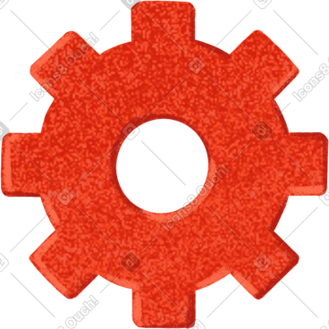 Red gear PNG, SVG