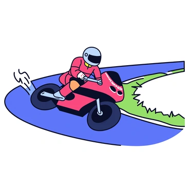 A racing motorcycle speeding around a bend on a racetrack