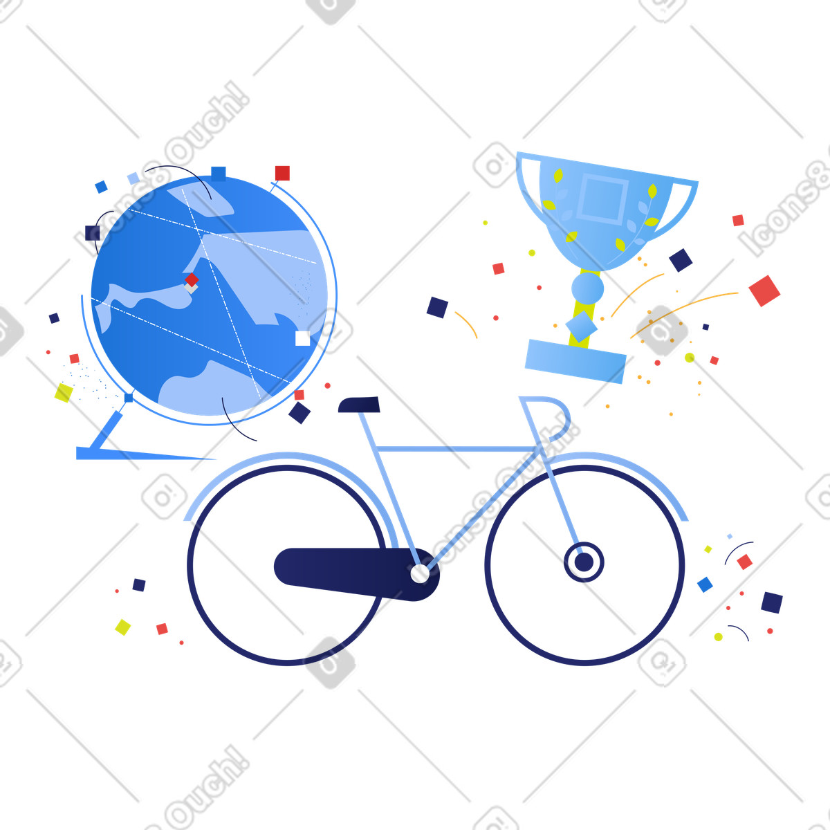 Ilustração de Corrida mundial bicicleta em no estilo Clip para baixar em PNG, SVG
