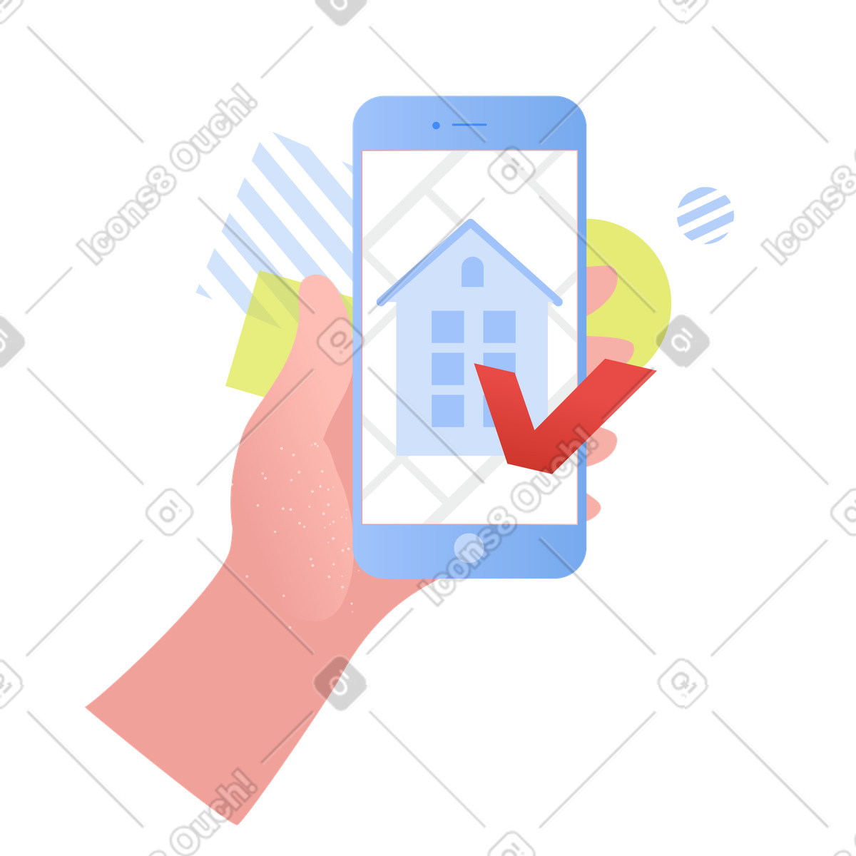 Ilustração de Compra imóveis online em no estilo Clip para baixar em PNG, SVG