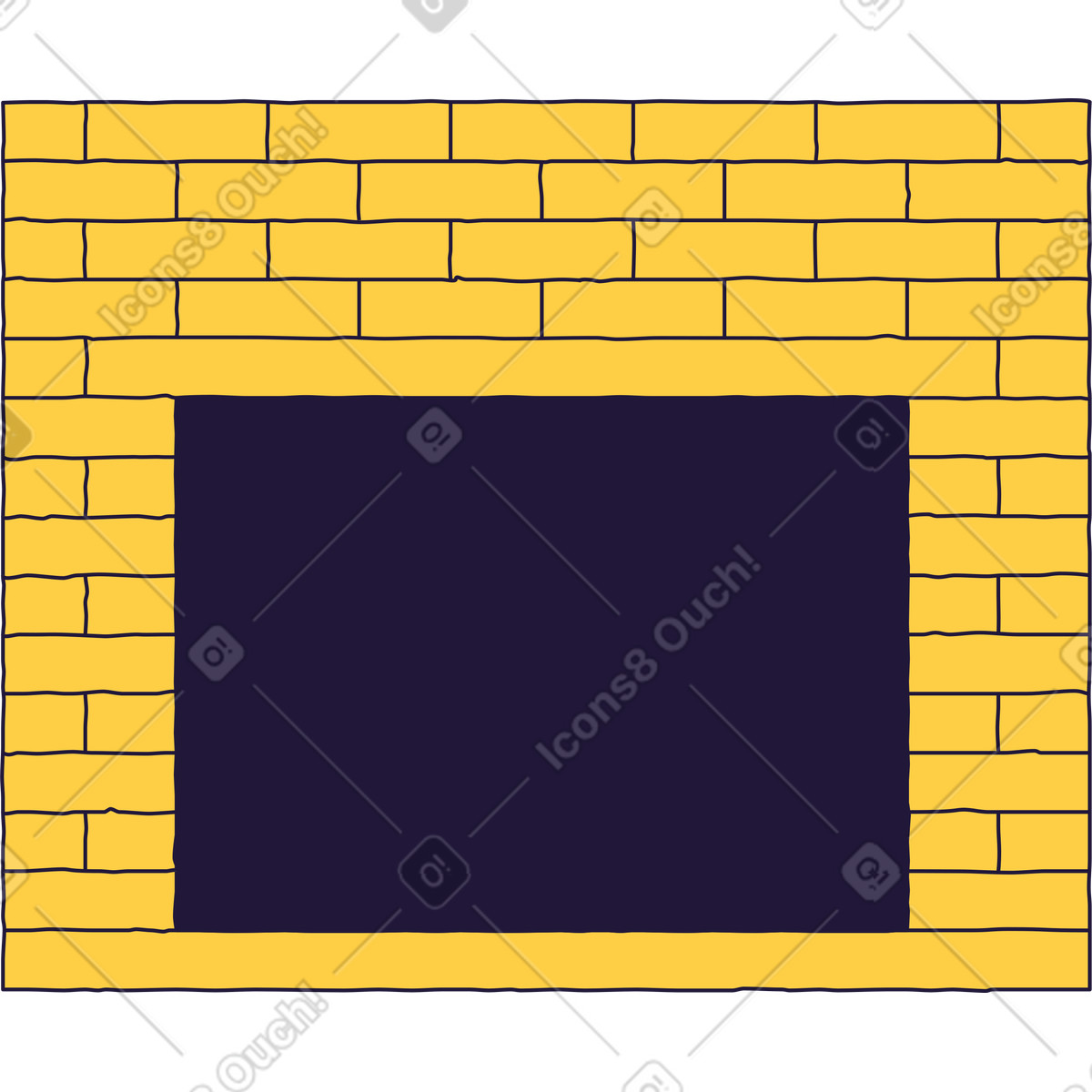 Fireplace-Illustration im Conifer-Stil als Download in PNG, SVG