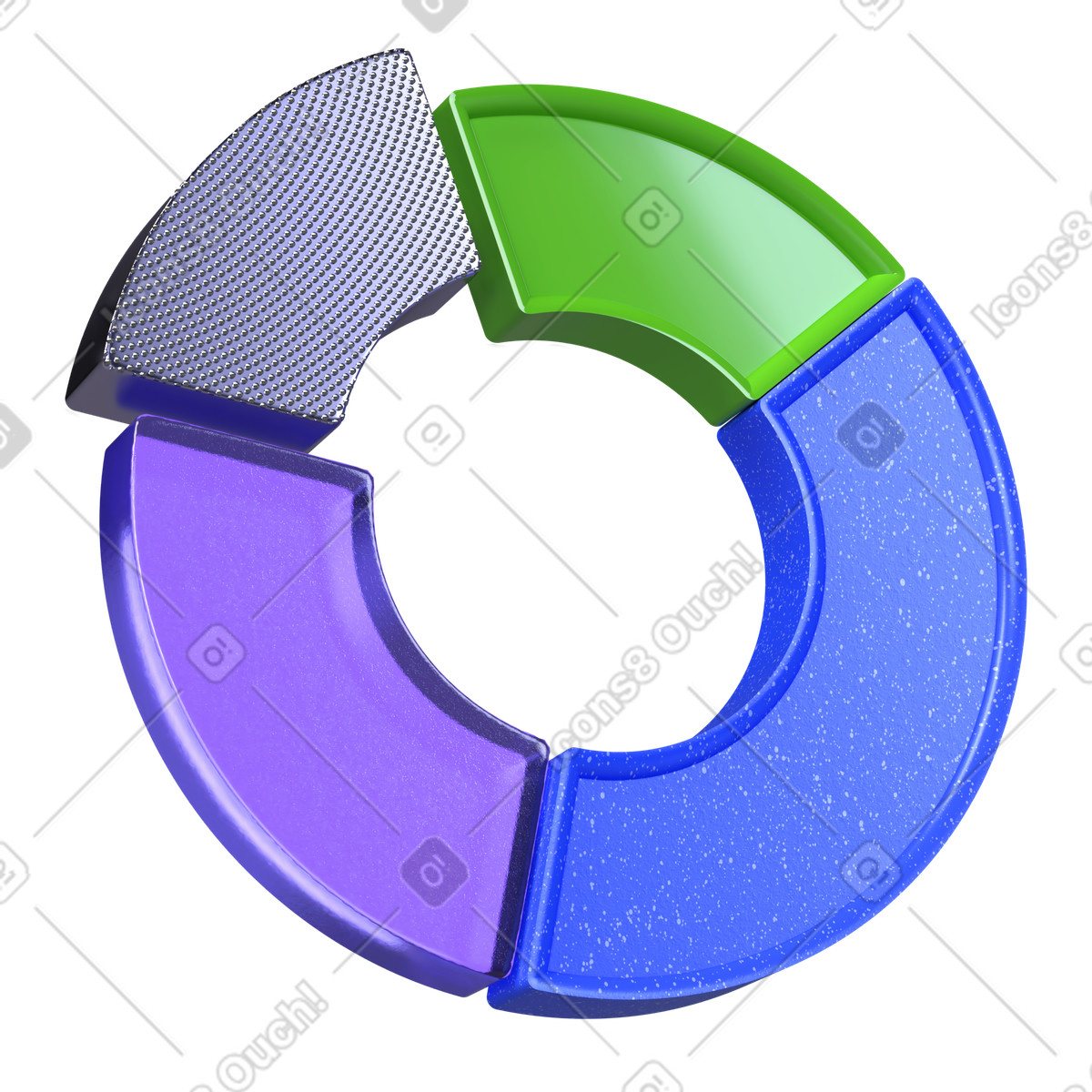 Grafico a torta illustrazione in stile 3D Boost scarica in PNG, SVG