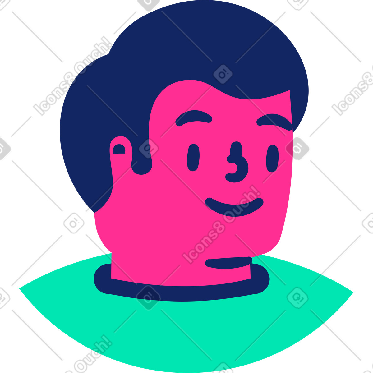 Ilustración Cara de hombre en estilo Cyborg a descargar en PNG y SVG