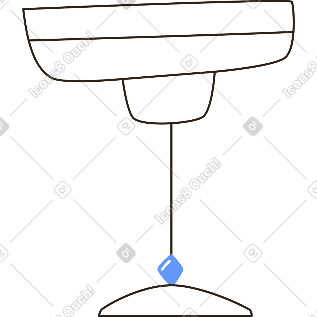 Bicchiere da cocktail illustrazione in stile Plain scarica in PNG, SVG