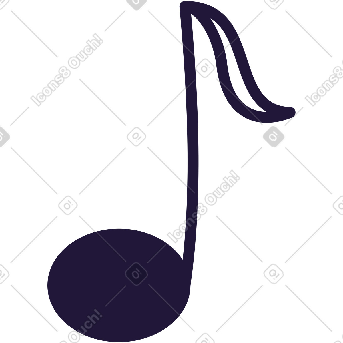 Nota musicale illustrazione in stile Conifer scarica in PNG, SVG