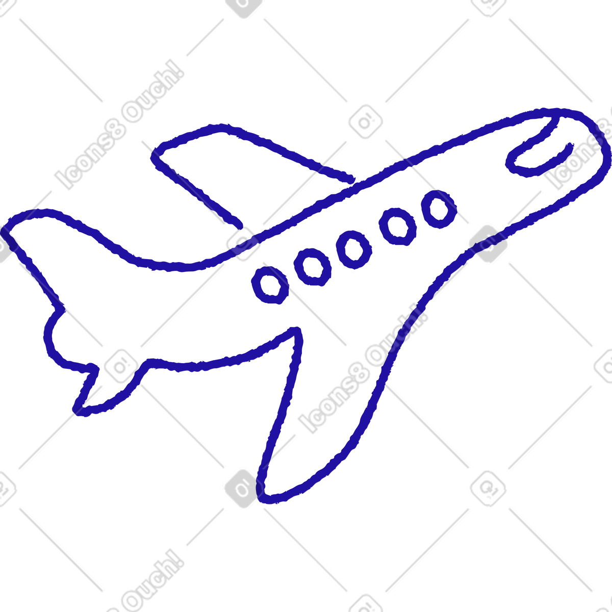 Illustration Avion dans le style Whimsy à télécharger aux formats PNG, SVG