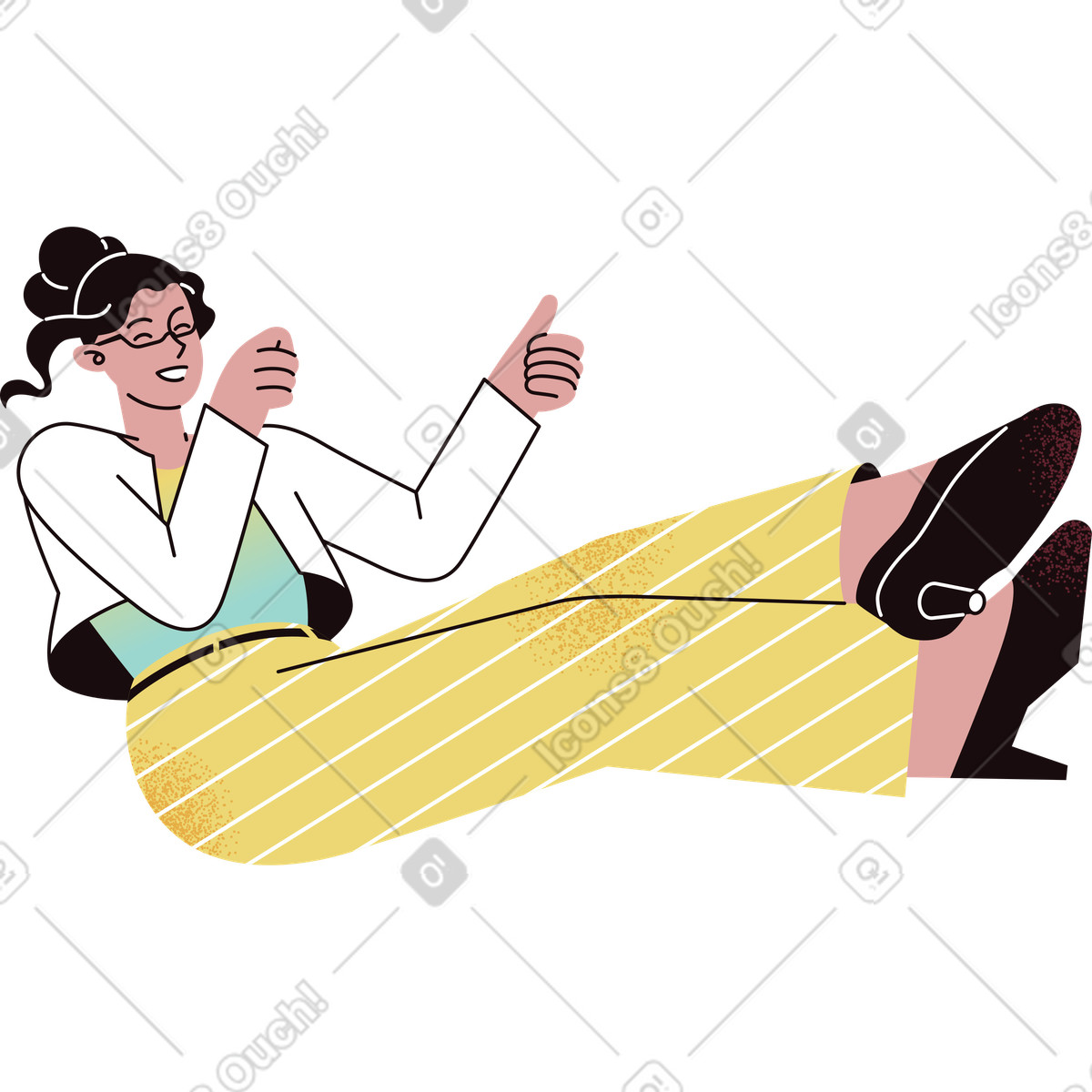 Ilustración Mujer sentada en estilo Delight a descargar en PNG y SVG