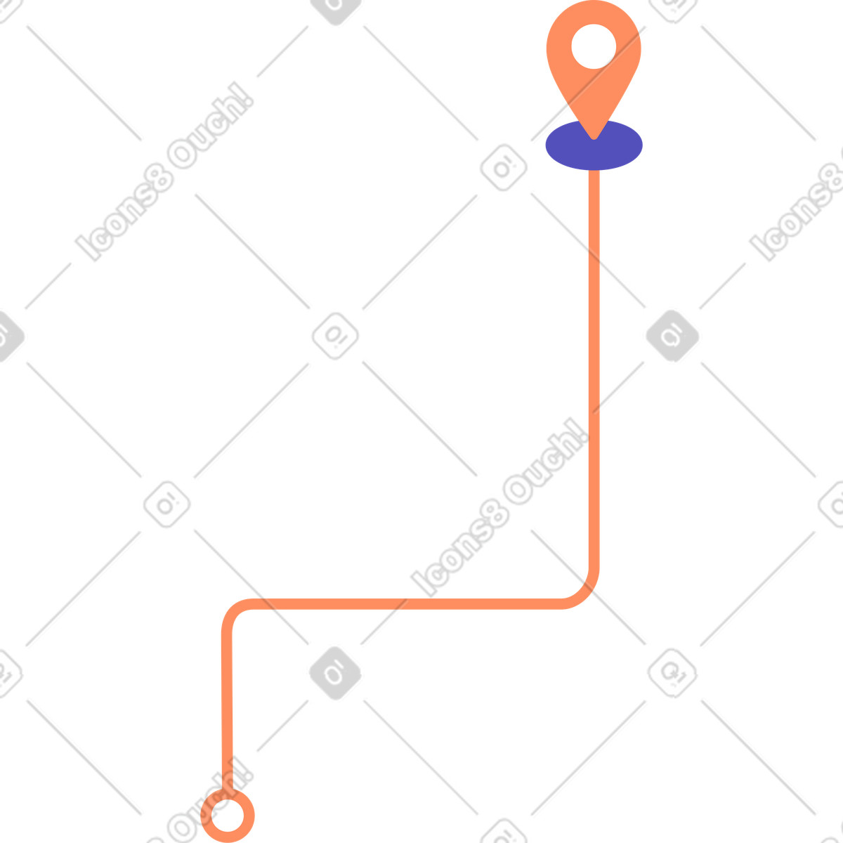 Ilustración Trayectoria de principio a fin en estilo Simplistic descargar en PNG y SVG
