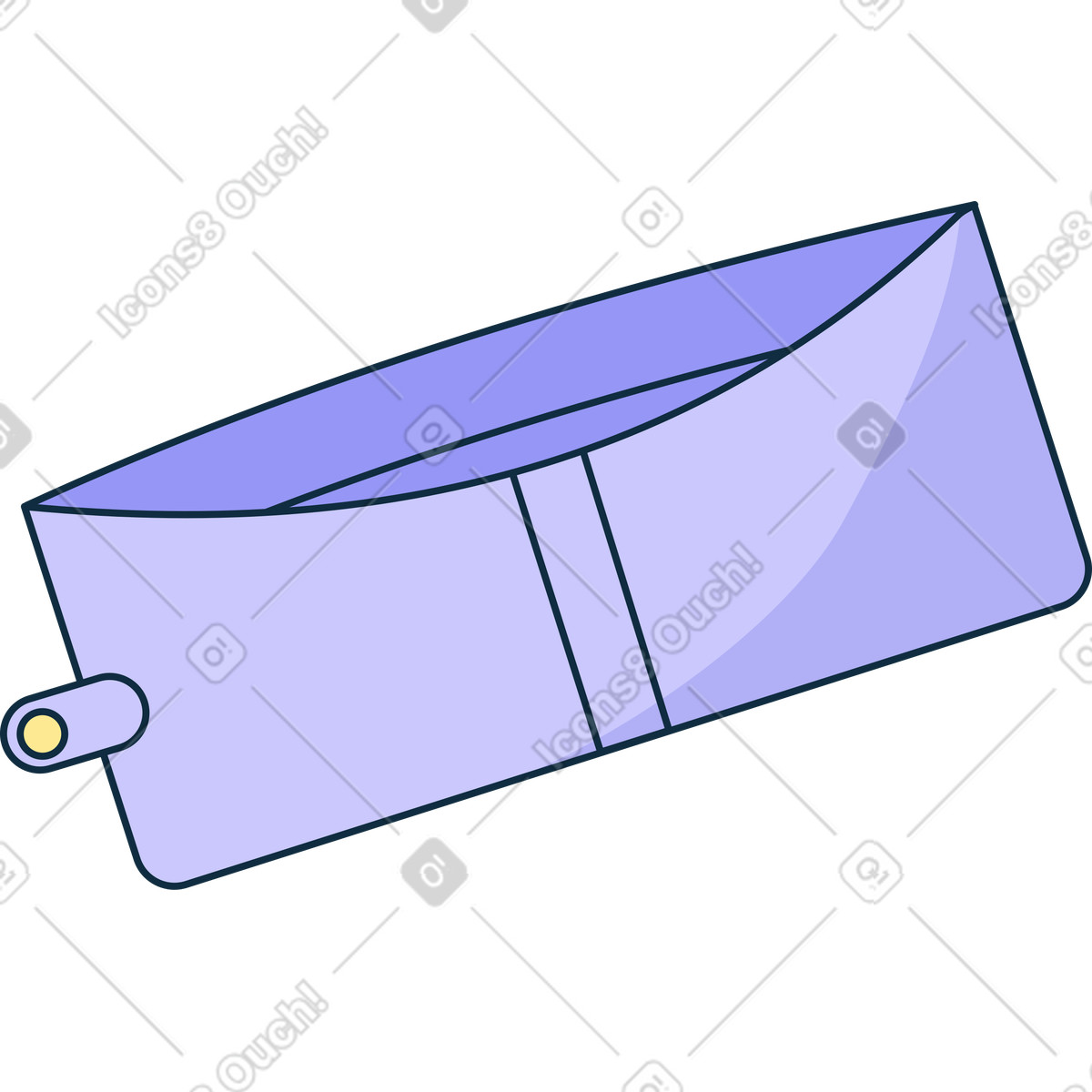 Illustration Portefeuille ouvert vide dans le style Bubble gum à télécharger aux formats PNG, SVG