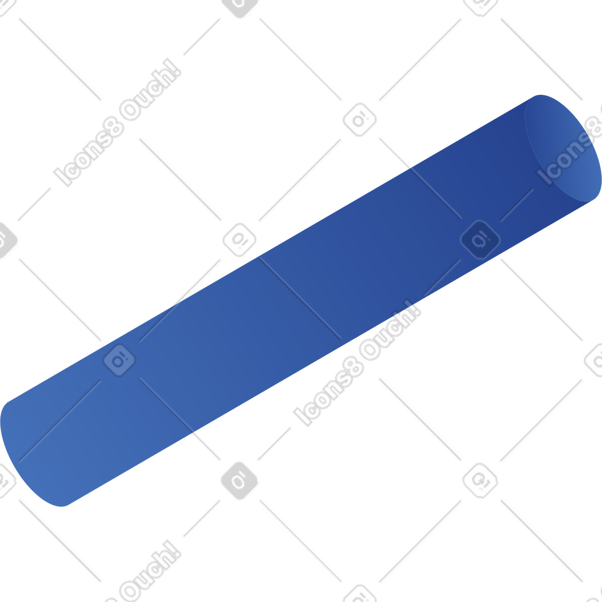 Blue translucent cylinder shape as pipeline segment illustration in Quantum style download in PNG, SVG