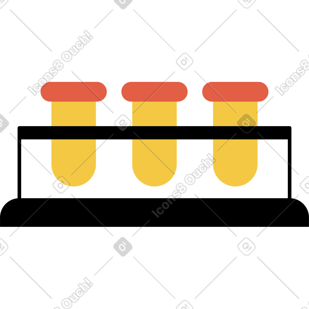 Medical test tubes illustration in Flat style download in PNG, SVG
