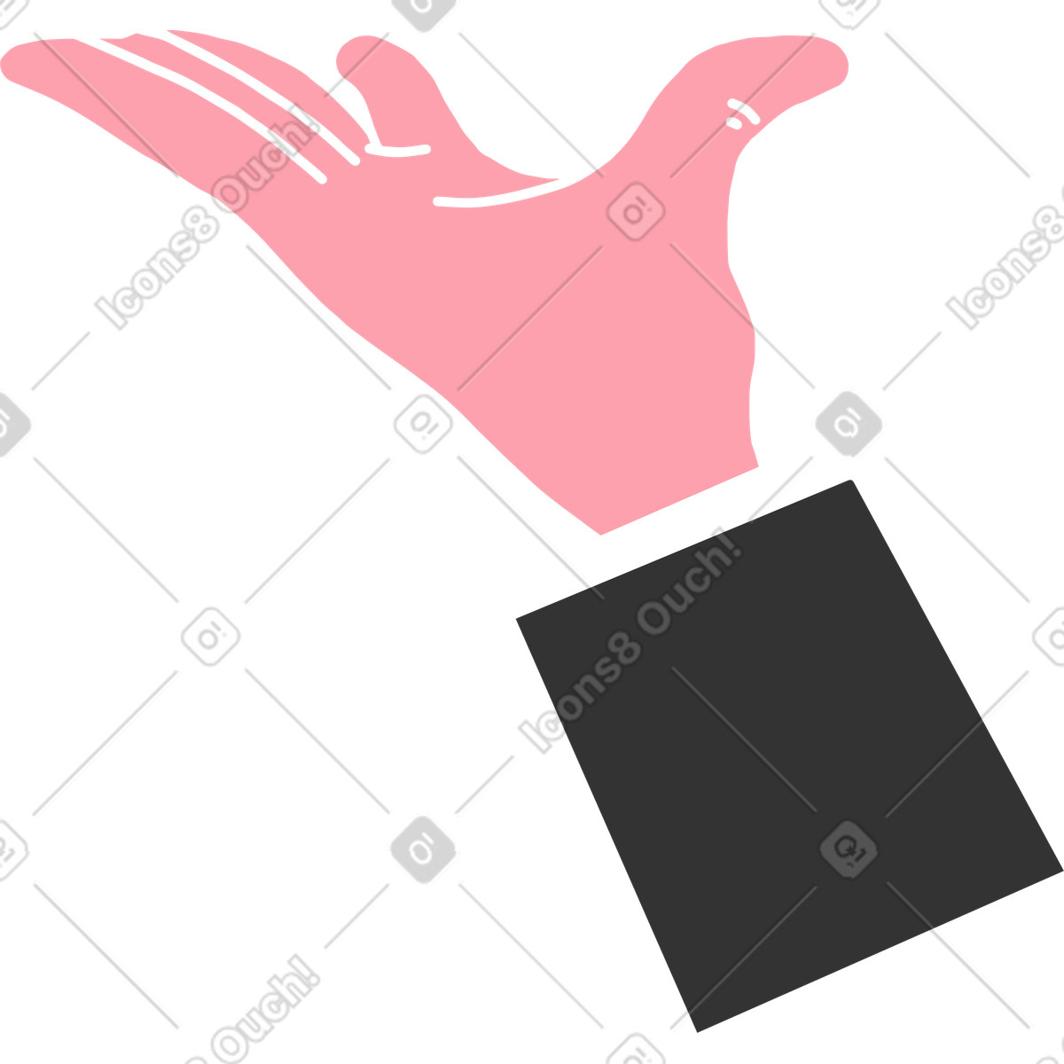Hand in suit illustration Rush style download PNG, SVG