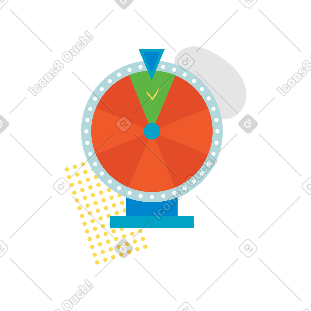 Spin Wheel pointing success illustration in PNG, SVG