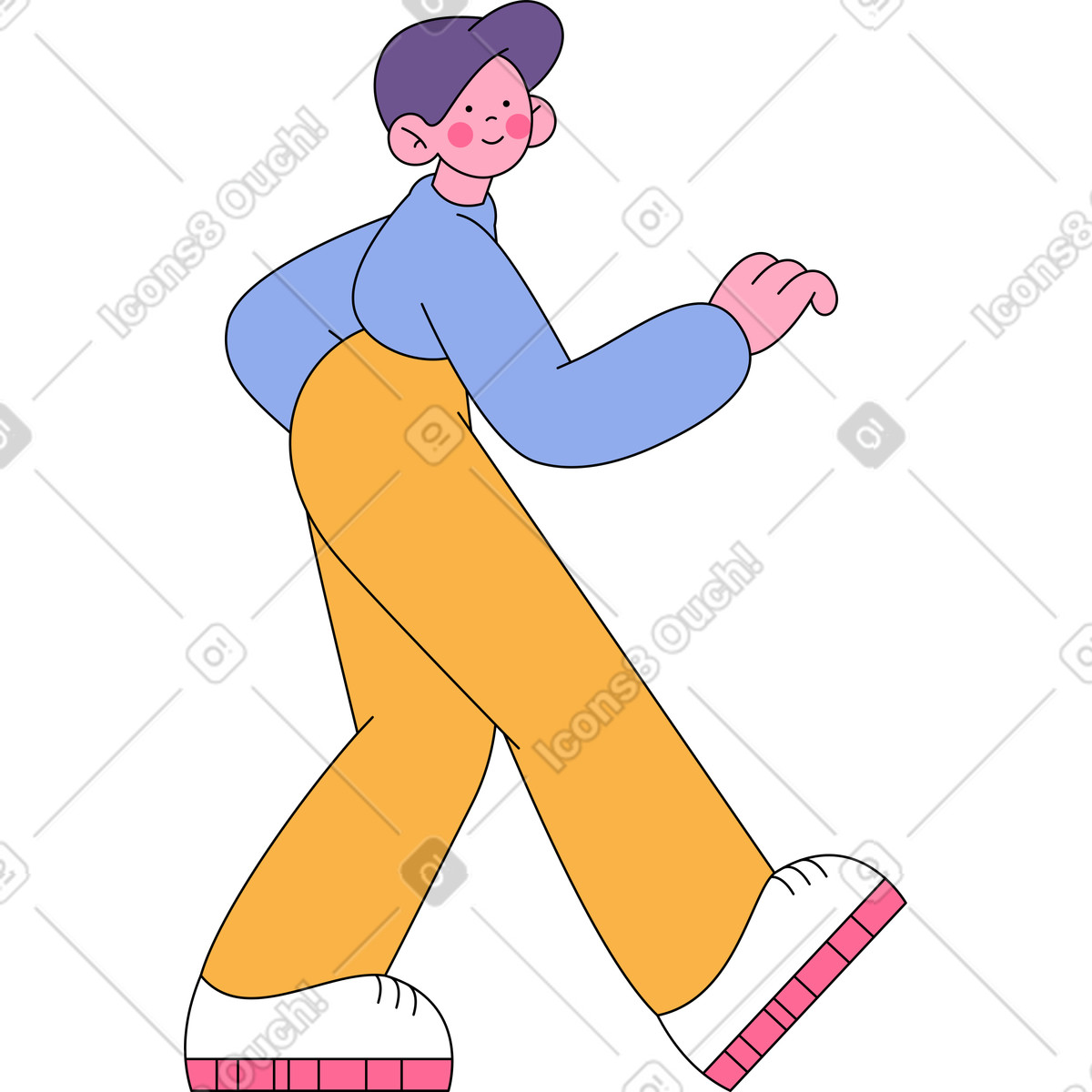 Ilustração de Homem andando em no estilo Bloom para baixar em PNG, SVG