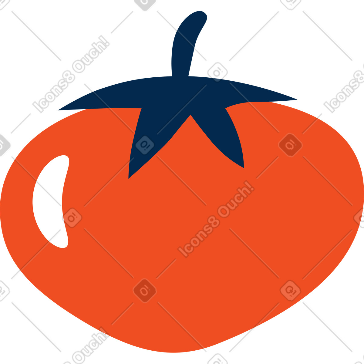 Flame スタイルの トマト のイラストをPNG、SVG形式でダウンロード