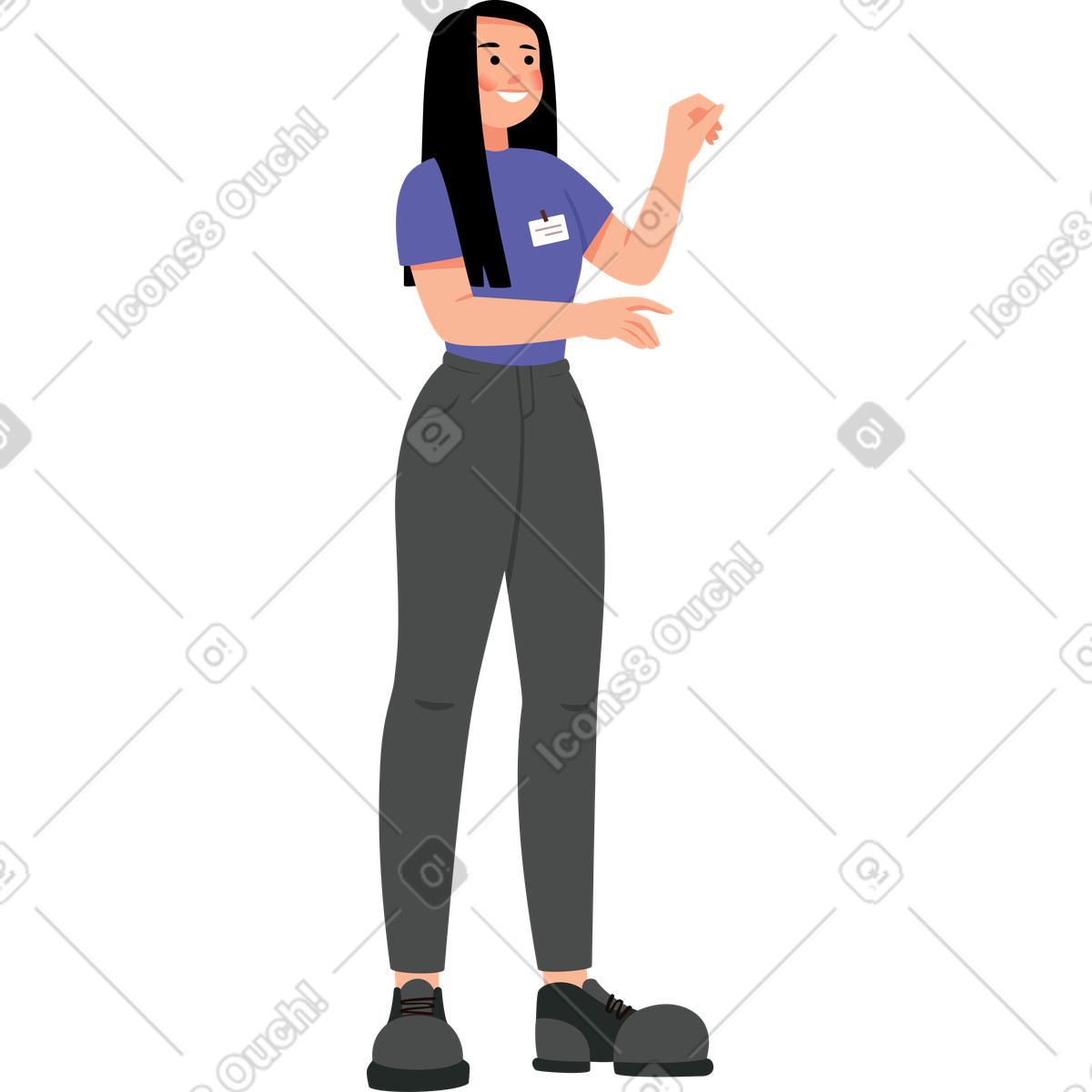 Female consultant illustration in Lagom style download in PNG, SVG