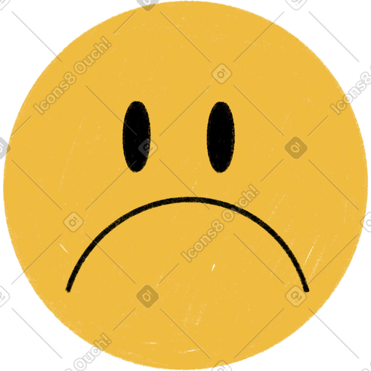 Ilustração de Sad smiley em no estilo Tutti para baixar em PNG, SVG