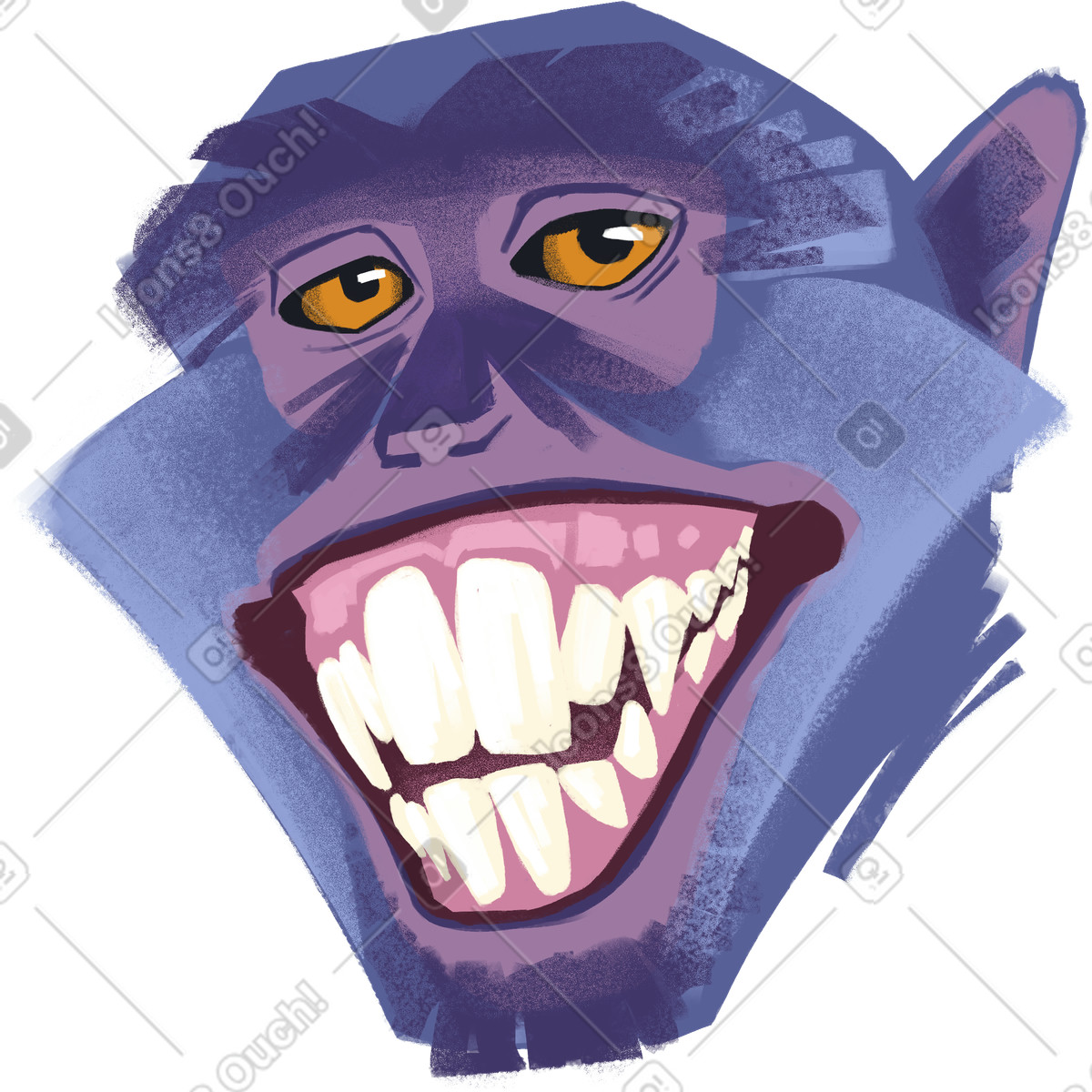 Smiling monkey-Illustration im Goofy-Stil als Download in PNG, SVG