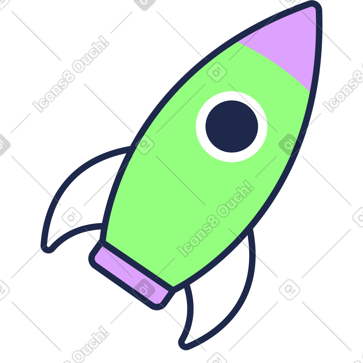 Illustration Fusée dans le style Outline à télécharger aux formats PNG, SVG