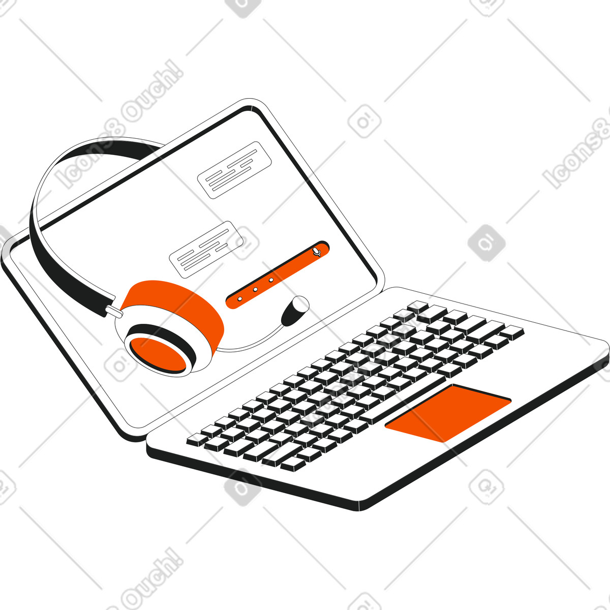 Il computer portatile illustrazione in stile Strict scarica in PNG, SVG