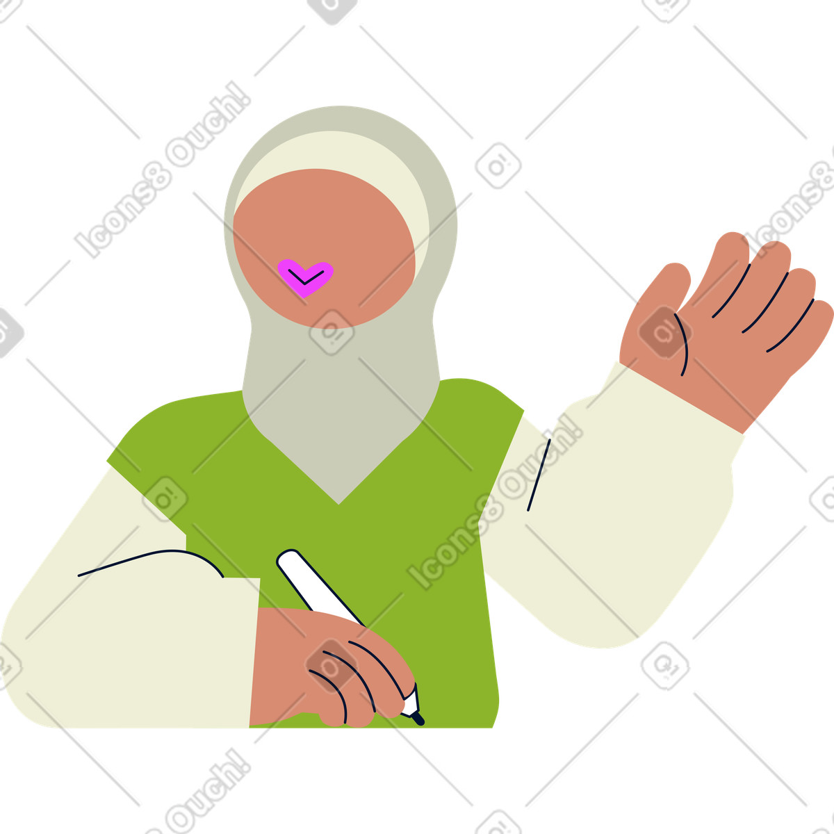Young woman in hijab illustration showcasing beautiful vectors and clipart graphics