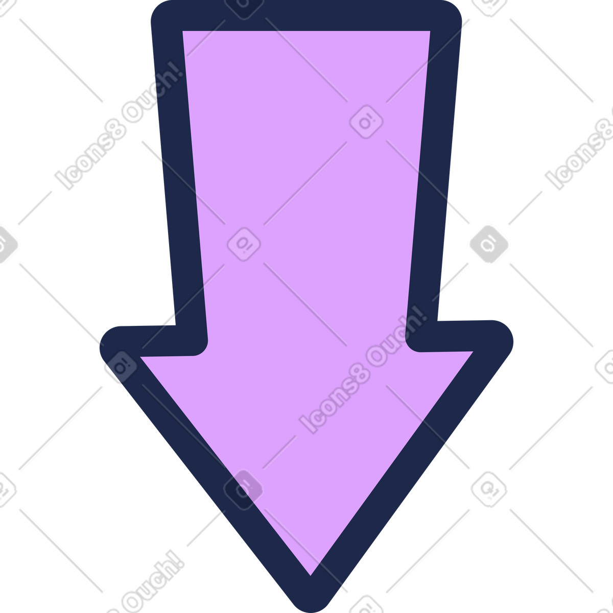 Outline 스타일의 아래쪽 화살표 일러스트레이션 PNG, SVG 다운로드