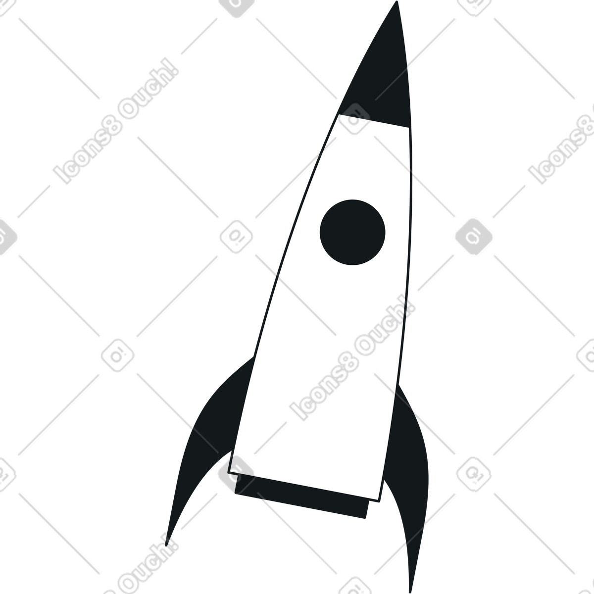 Midnight 스타일의 Rocket 일러스트레이션 PNG, SVG 다운로드