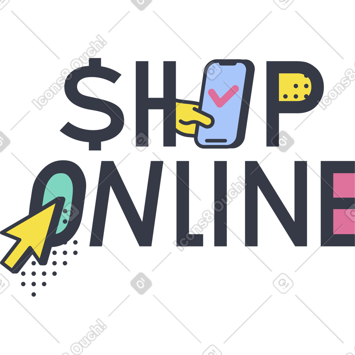 Ilustración Tienda en linea estilo Abstract a descargar PNG y SVG