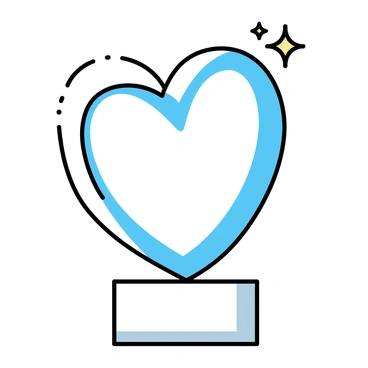 A heart-shaped ice sculpture, featuring smooth and clear surfaces that reflect light. The sculpture is placed on a simple white pedestal. The background is minimal, emphasizing the intricate details of the heart, such as the gentle curves and sharp edges created by the carving process. Light glints off the ice, adding a sparkle effect to the overall composition.