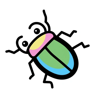 A beetle with a shiny, iridescent shell. The beetle's body is primarily deep green and blue with bright red and yellow accents. It has intricate patterns on its wings and large, reflective eyes. The beetle is positioned centrally, showcasing its detailed structure and vibrant colors.