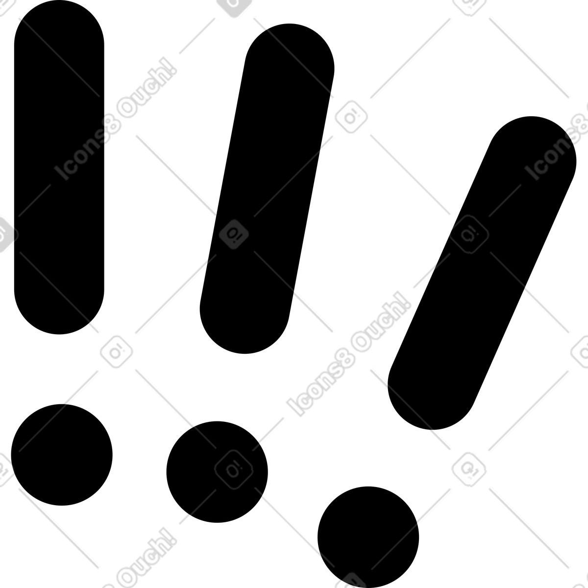 Ilustración Exclamation mark pattern repeating punctuation symbols in dense seamless arrangement en estilo Notion Line Art a descargar en PNG y SVG