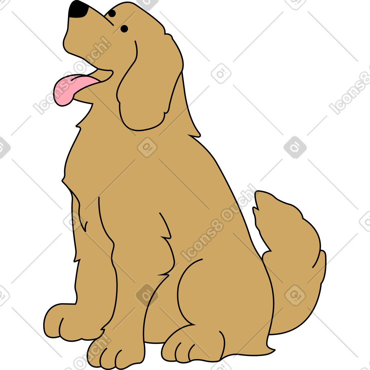 Cane beige illustrazione in stile Kindy scarica in PNG, SVG