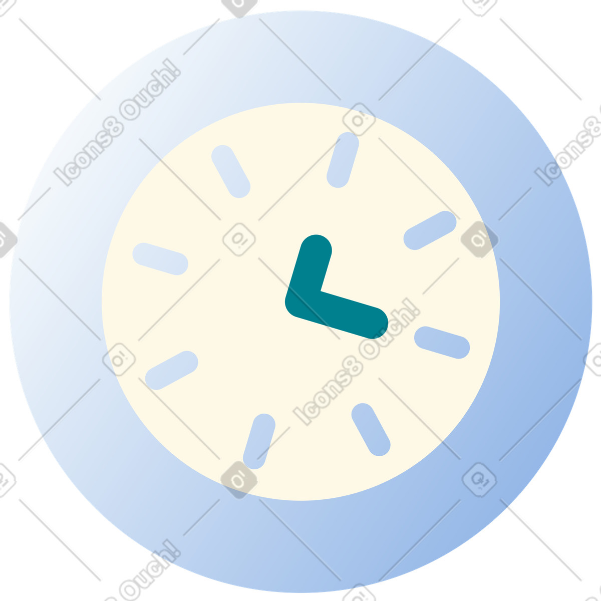Clock illustration in Beam style download in PNG, SVG