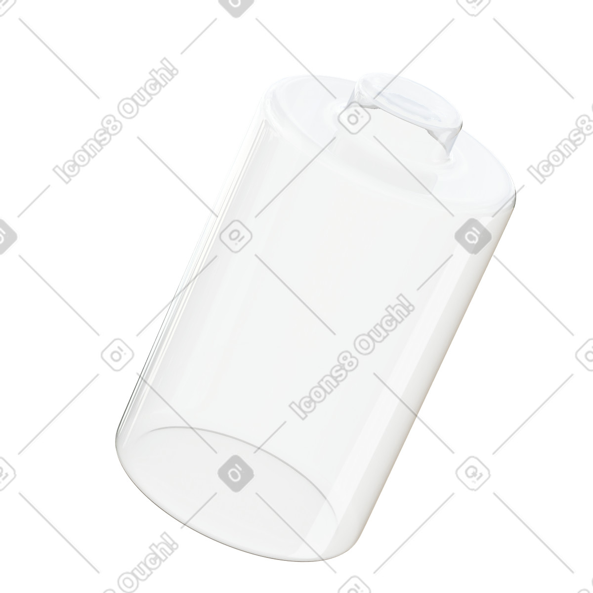 Seitenansicht der leeren batterie-Illustration im 3D Fluency-Stil als Download in PNG, SVG