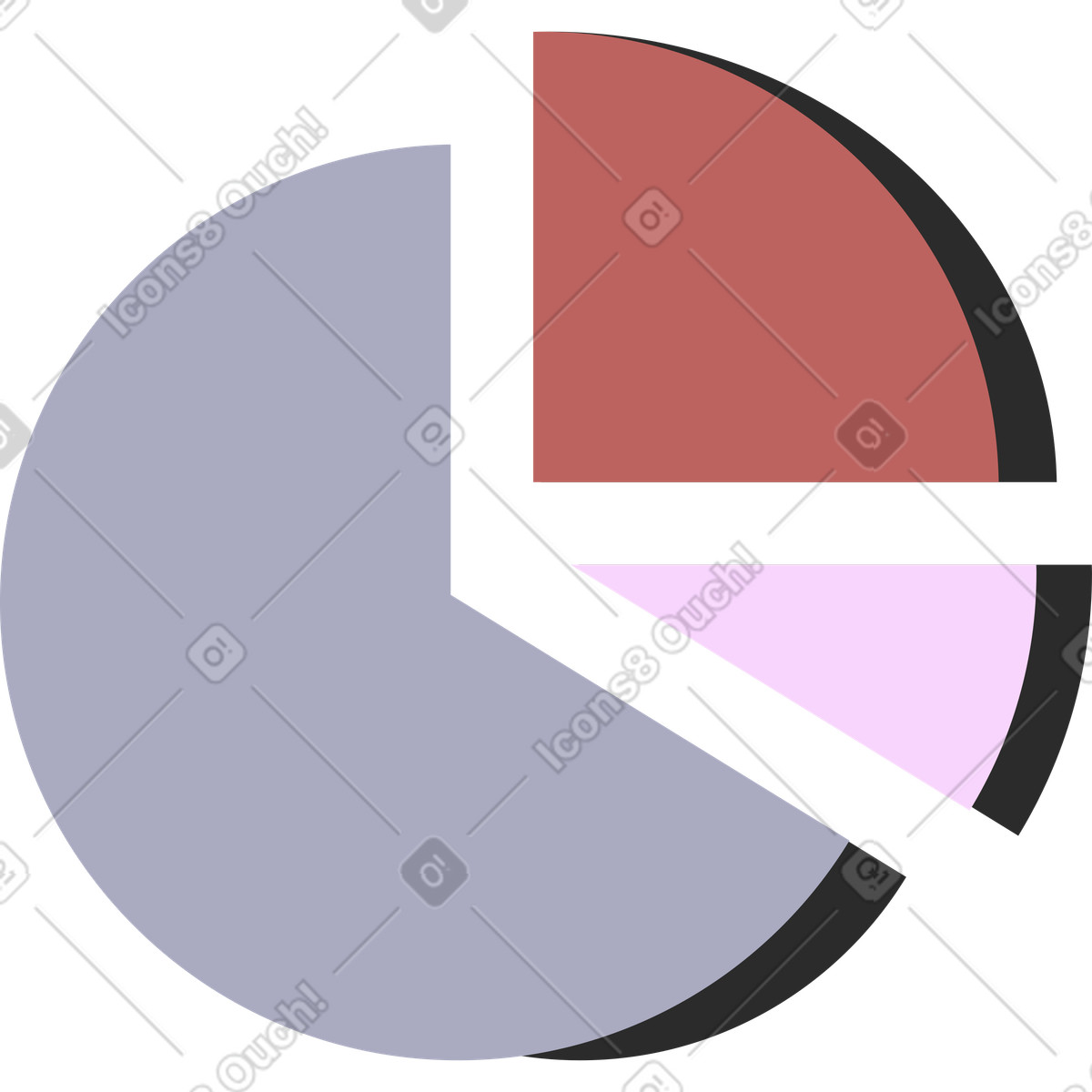 Ilustración Business analytics pie chart with multi-colored slices en estilo Marginalia a descargar en PNG y SVG