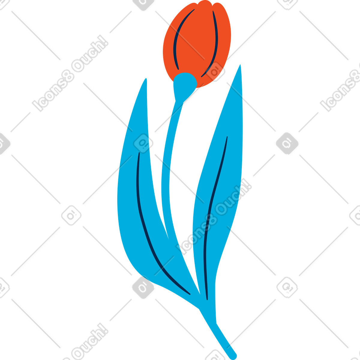 Blume-Illustration im Flame-Stil als Download in PNG, SVG