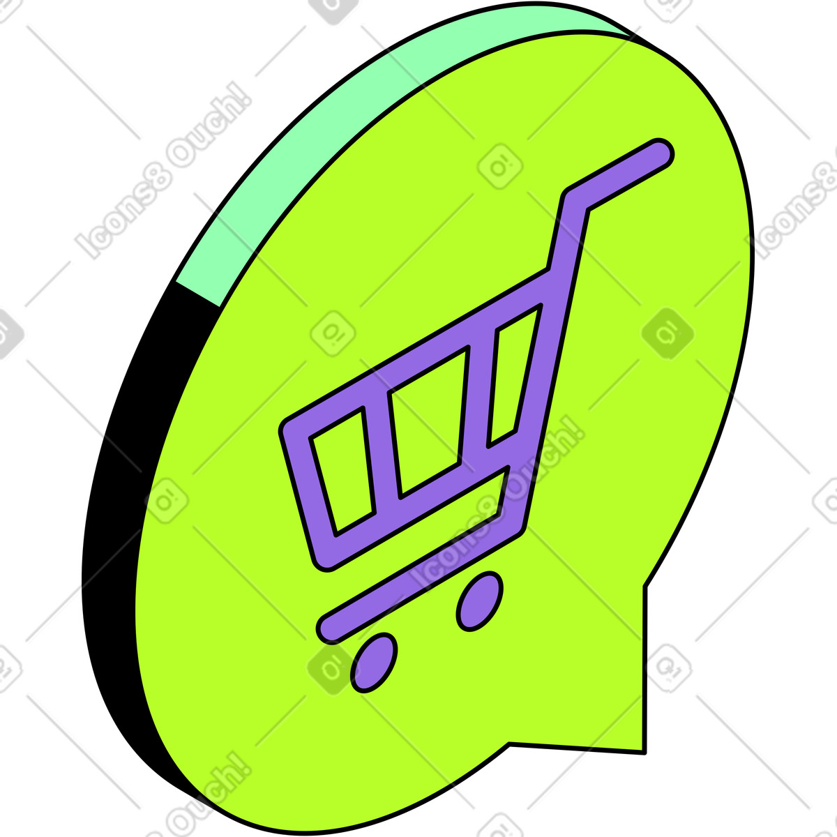 下载 Project 风格的 与购物车的语音泡沫 插画，支持 PNG、SVG 格式