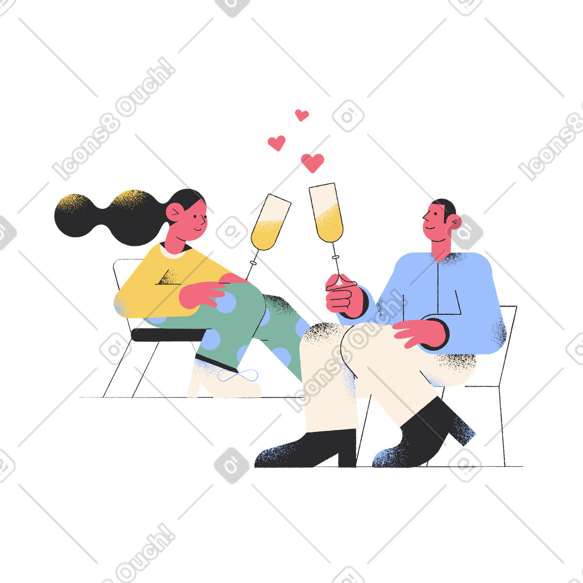 Data illustrazione in stile Pablo scarica in PNG, SVG