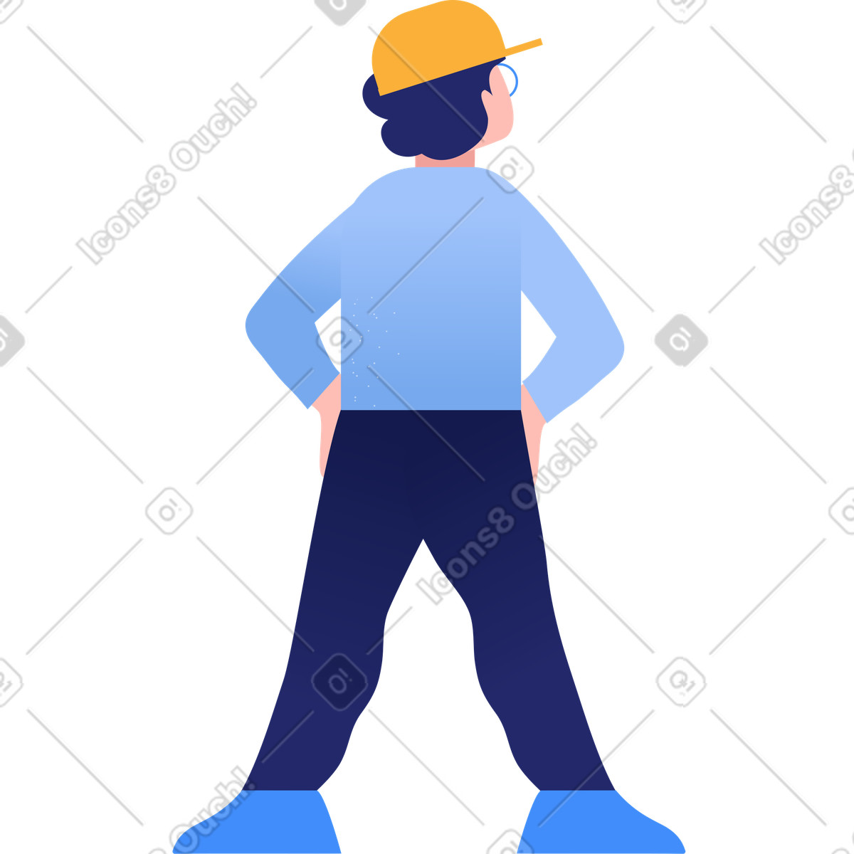 Ilustração de Menino volta em no estilo Clip para baixar em PNG, SVG