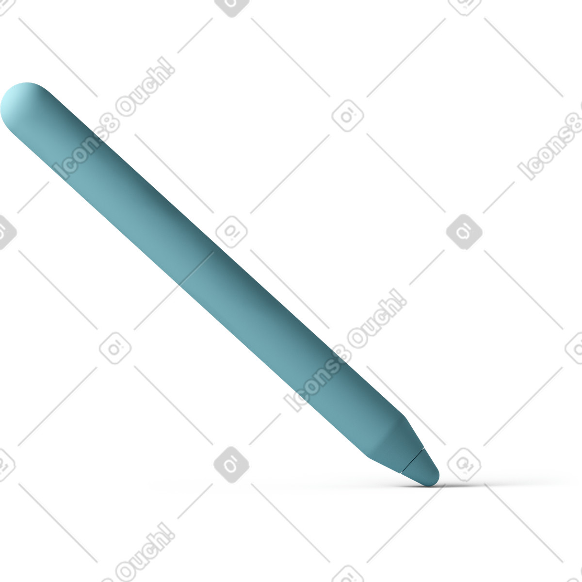 Ilustração de Blue stylus pointing right em no estilo 3D Casual life para baixar em PNG, SVG