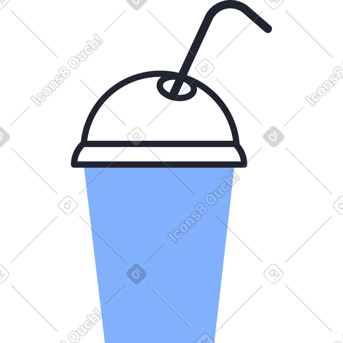 Milchshake-Illustration im Pablita-Stil als Download in PNG, SVG