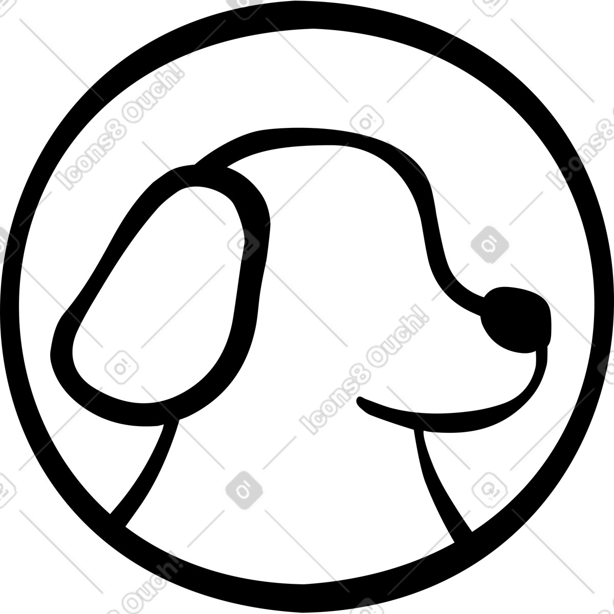 Ilustración Avatar de perro en estilo Journal a descargar en PNG y SVG