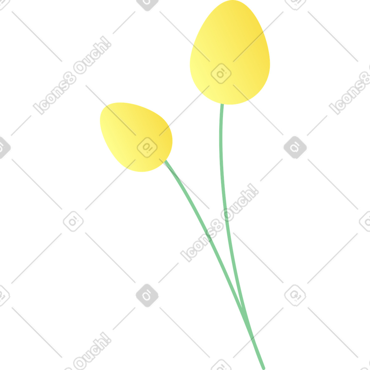 Illustration Bourgeons jaunes dans le style Florid à télécharger aux formats PNG, SVG