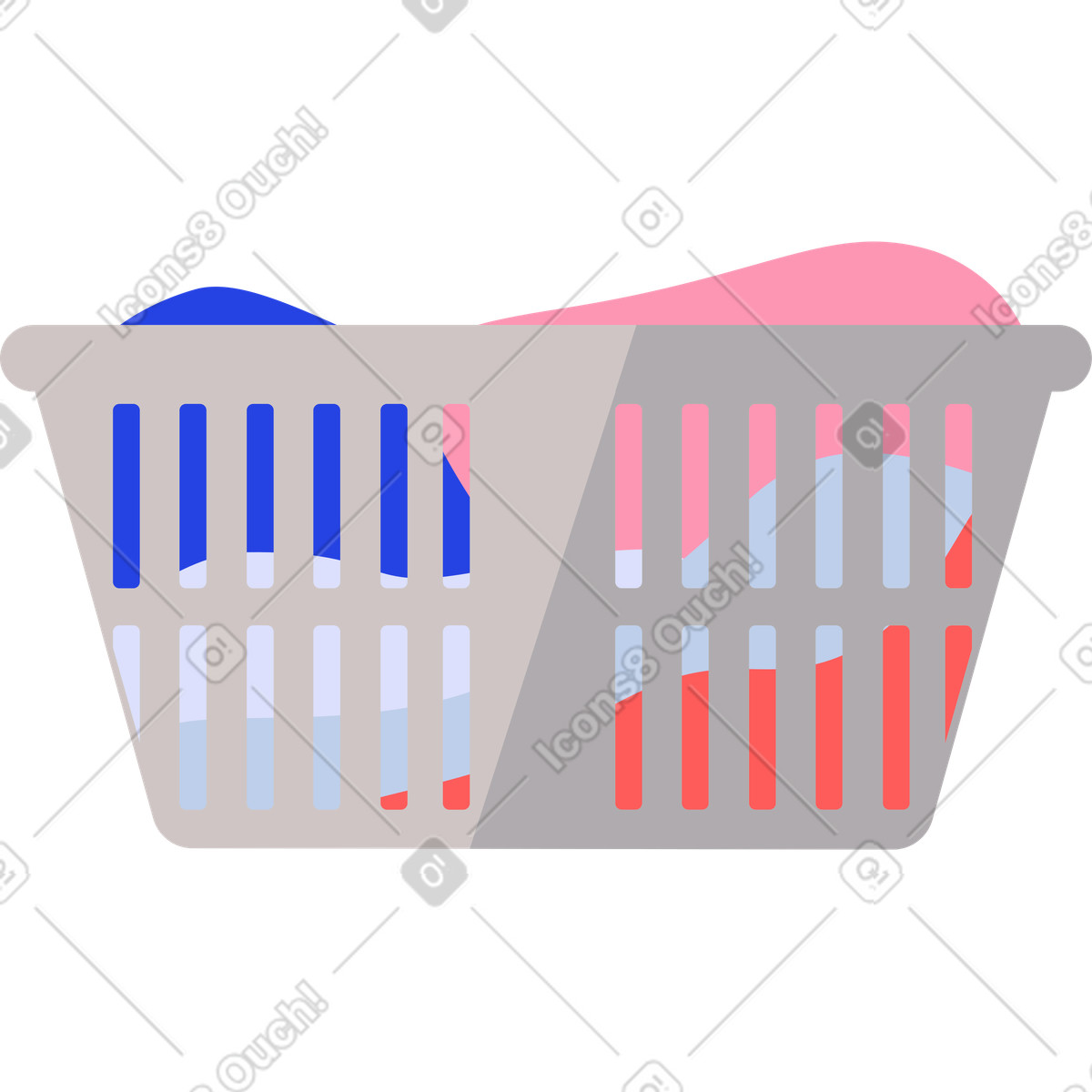 Ilustração de Dirty laundry basket em no estilo Lagom para baixar em PNG, SVG