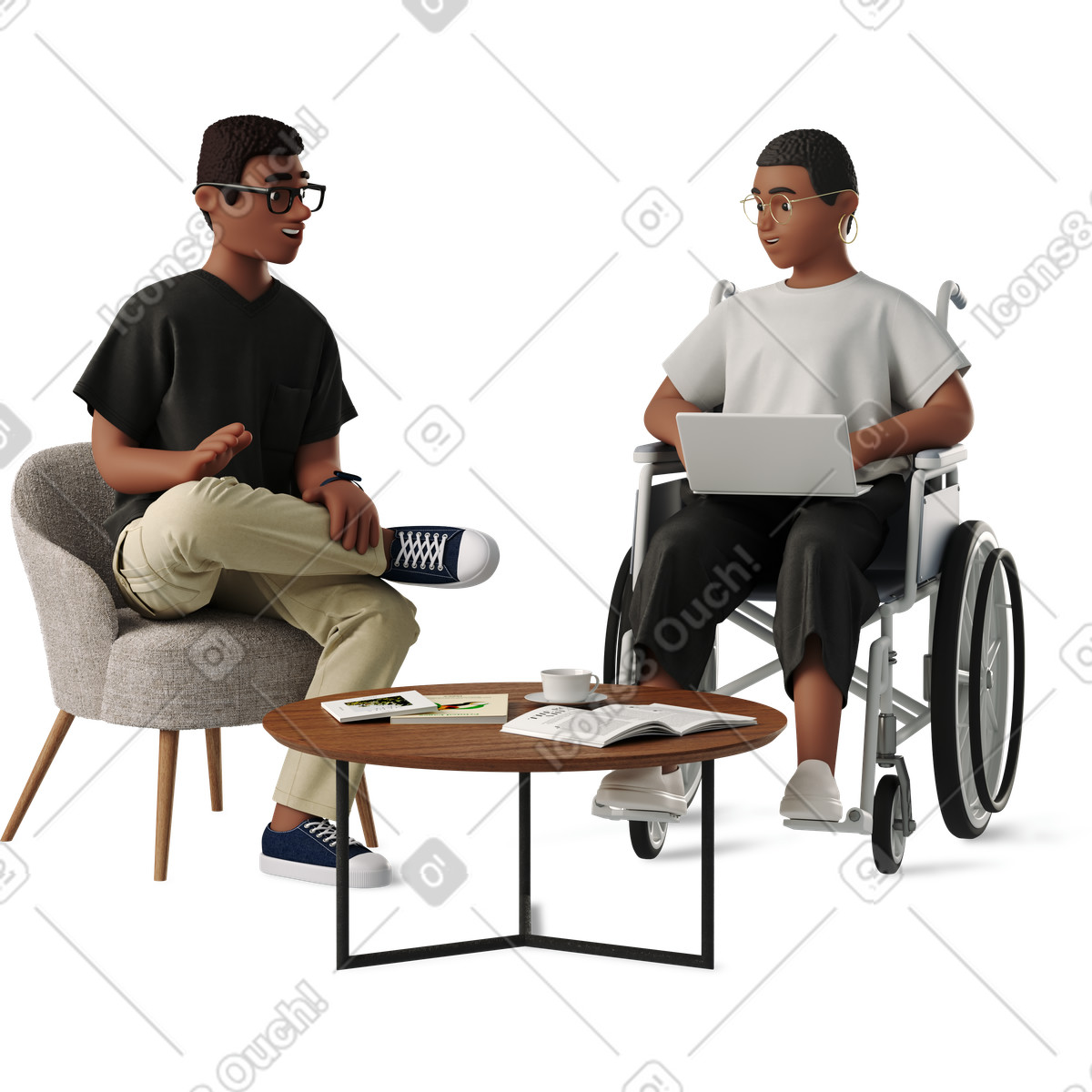 Ilustração de Man and woman meeting at work em no estilo 3D Business para baixar em PNG, SVG