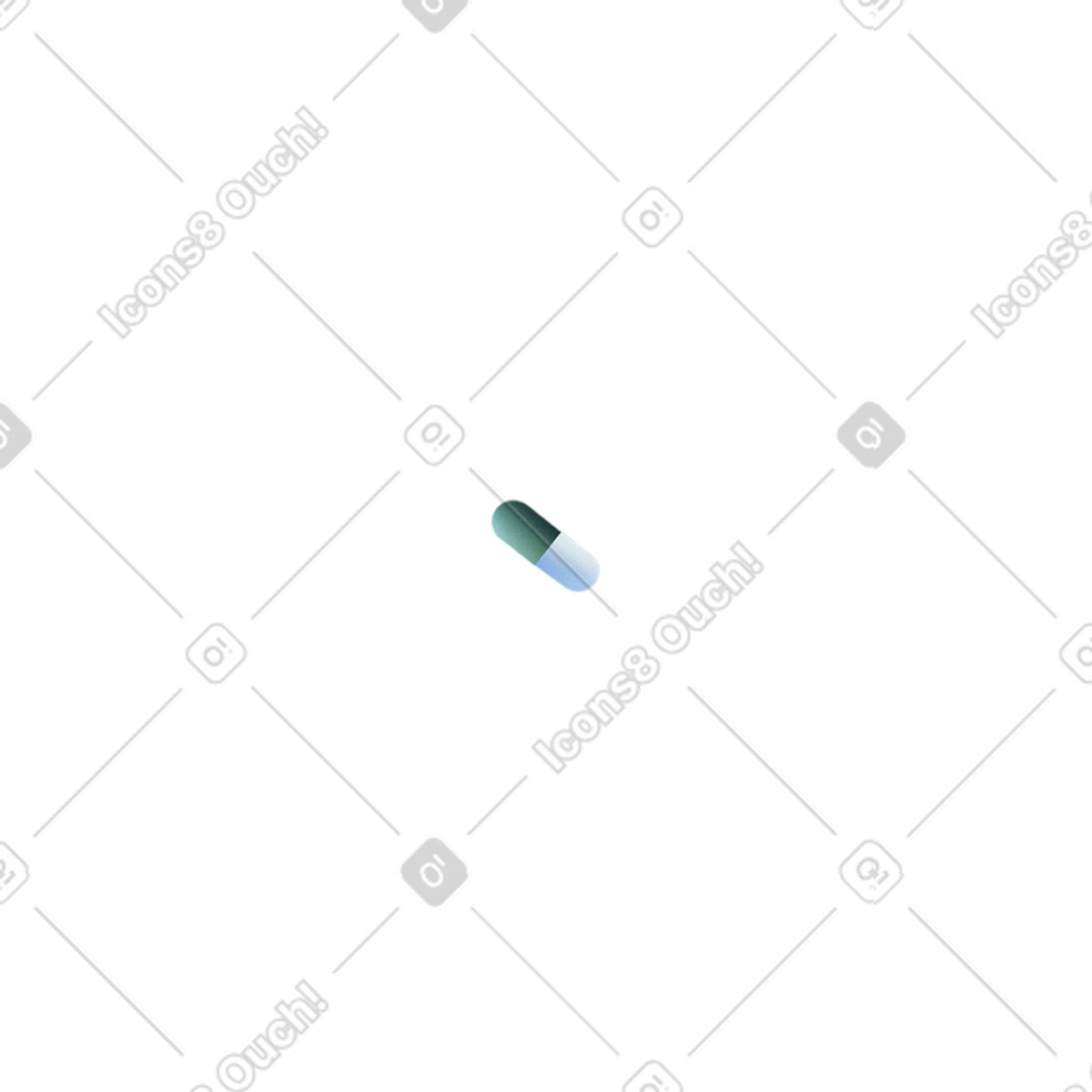 Ilustración Píldora verde en estilo Grainy a descargar en PNG y SVG