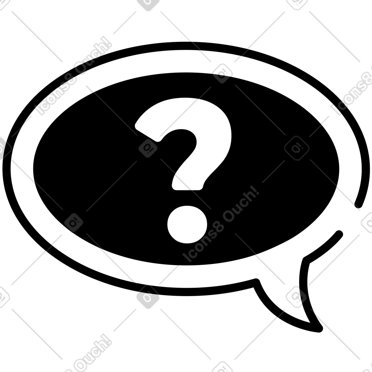 Speech bubble with questions mark illustration in Weekday style download in PNG, SVG