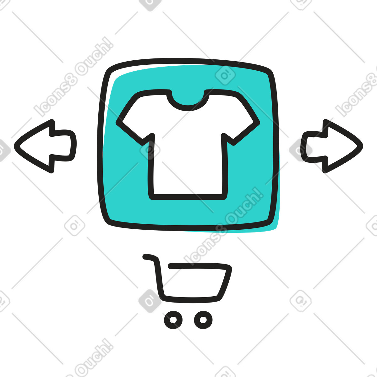 Buying clothes in online shop illustration Little style download PNG, SVG