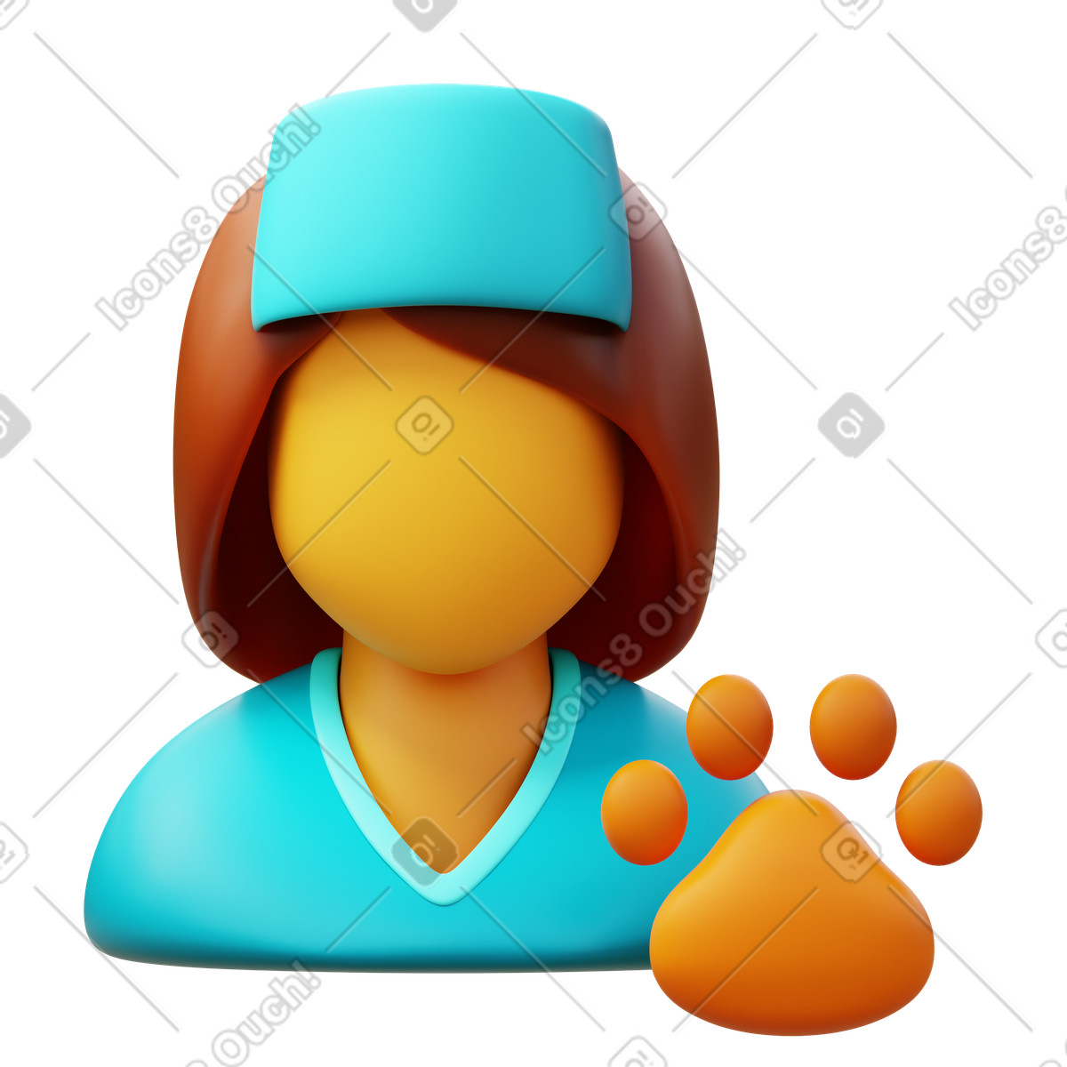 Иллюстрация Veterinarian female в стиле 3D Fluency — скачать в форматах PNG, SVG
