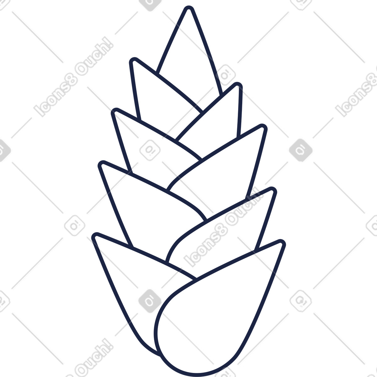 Fiore tropicale illustrazione in stile Urban Line scarica in PNG, SVG